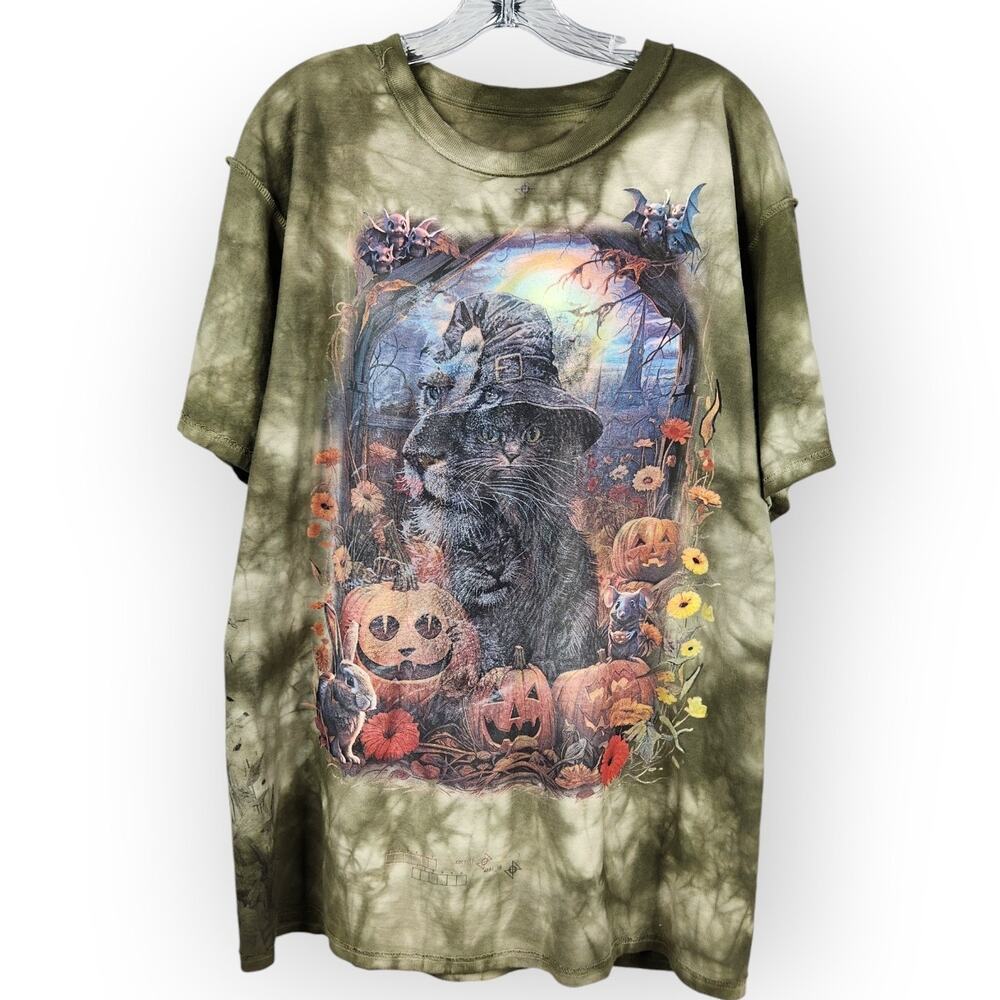 The Mountain SAMPLE Tie Dye Shirt Mens Large Double Sided Ying Yang Halloween